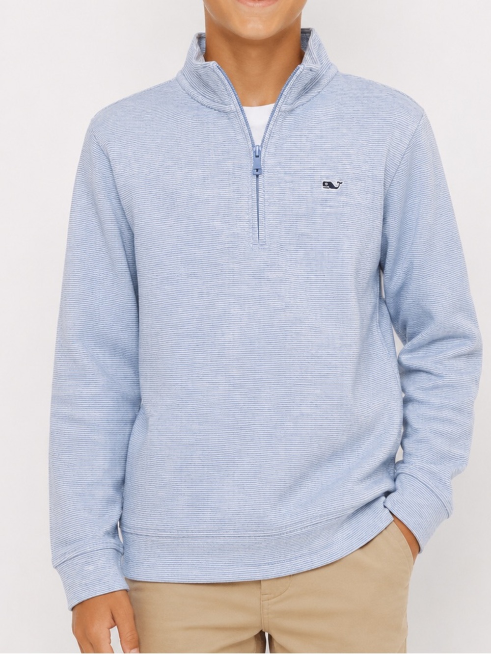 Vineyard Vines Boys Saltwater Quarter Zip Jake‎ light blue size medium 12-14 NWT